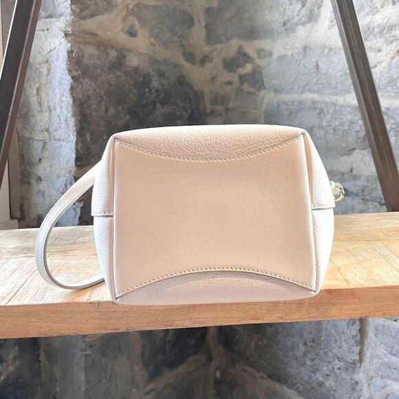 Jimmy Choo Ivory Leather Crystal Embellished Madeline Bucket Bag - Picture 6 of 12